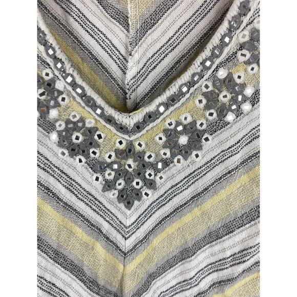 Soft Surroundings Women's Plus Size 1X Tank Top Beaded Embroidered Yellow Gray - Picture 4 of 6